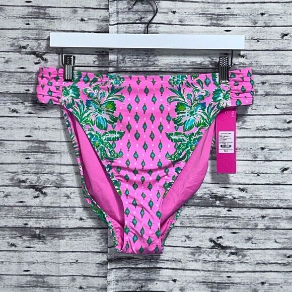 Lilly Pulitzer High Waisted Clancy Bikini Bottoms Oh Diamond Girl Engineered - Picture 1 of 11